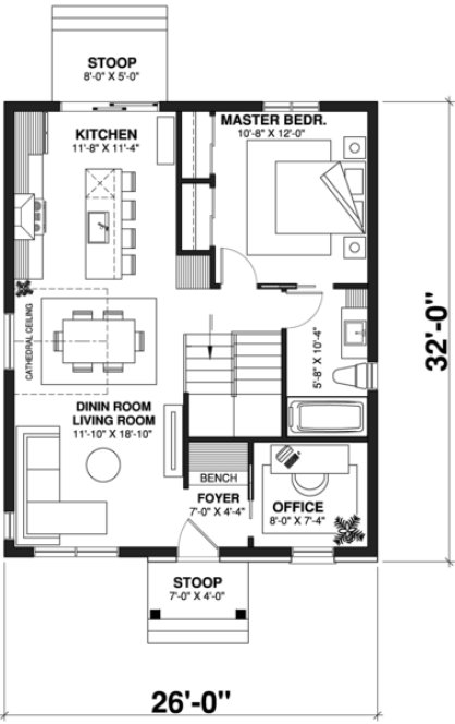 Main Floor Plan for House Plan #146812