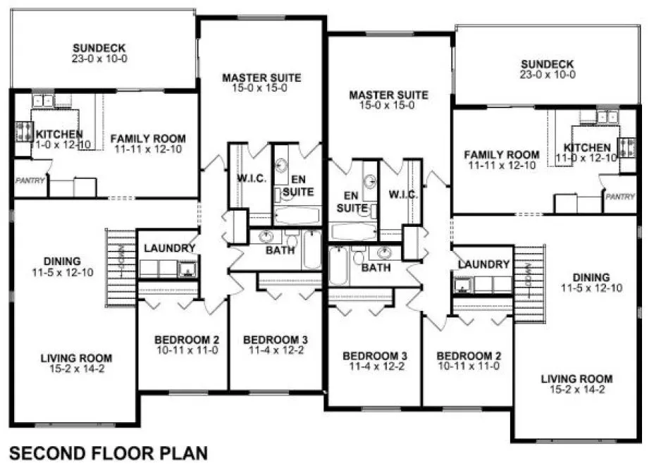 Second Floor Plan for House Plan #195137