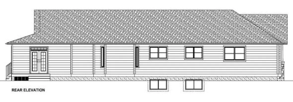 Rear Elevation for House Plan #195143