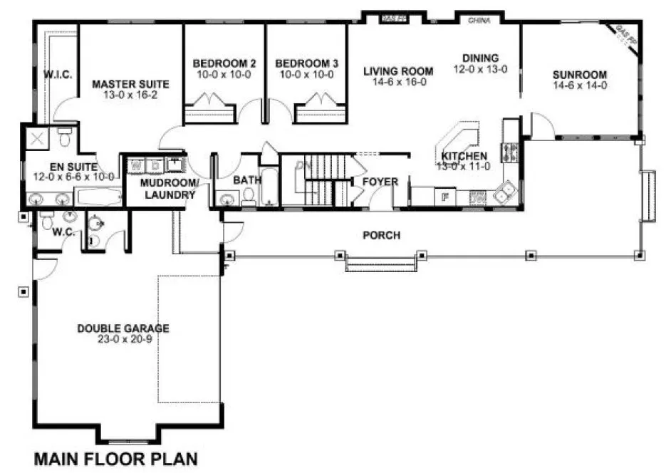 Main Floor Plan for House Plan #195143