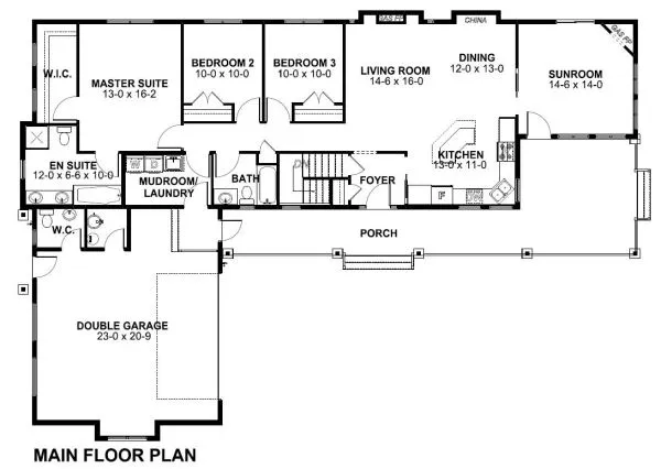 Main Floor Plan for House Plan #195143