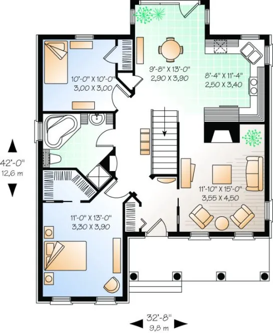 Main Floor Plan for House Plan #147812