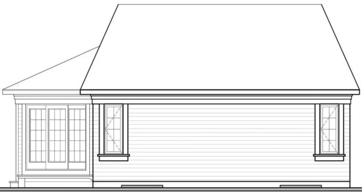 Rear Elevation for House Plan #148812