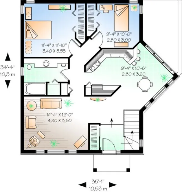 Main Floor Plan for House Plan #148812