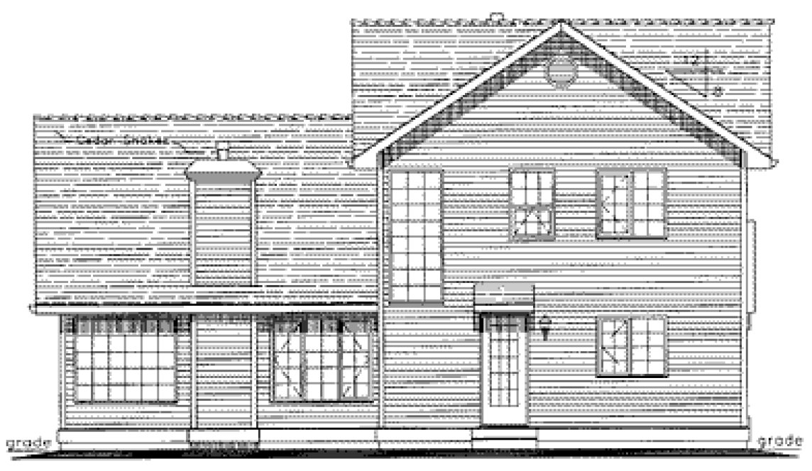 Rear Elevation for House Plan #138013