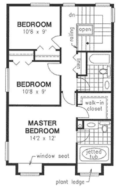 Second Floor Plan for House Plan #138013