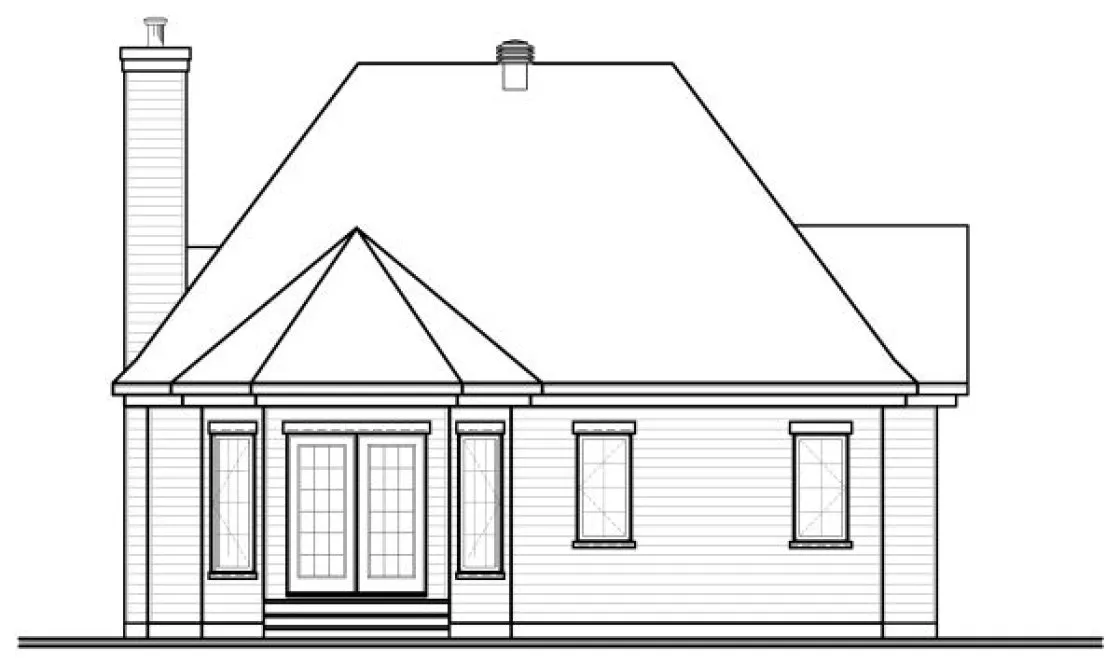 Rear Elevation for House Plan #149812