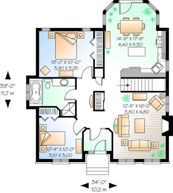 Main Floor Plan for House Plan #149812