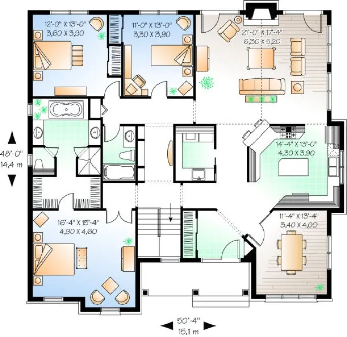 Main Floor Plan for House Plan #141912