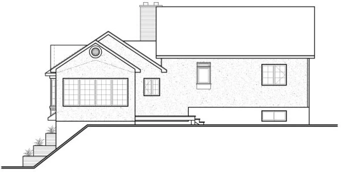 Rear Elevation for House Plan #140842