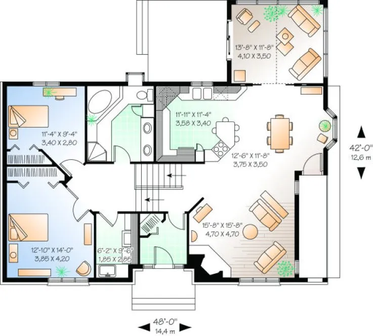 Main Floor Plan for House Plan #140842