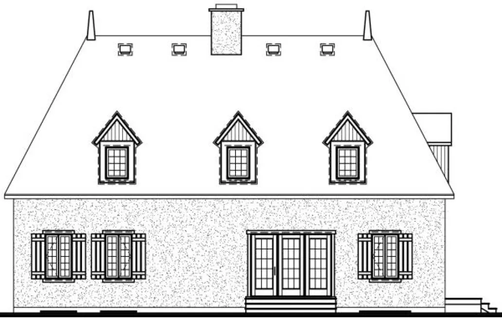 Rear Elevation for House Plan #144552