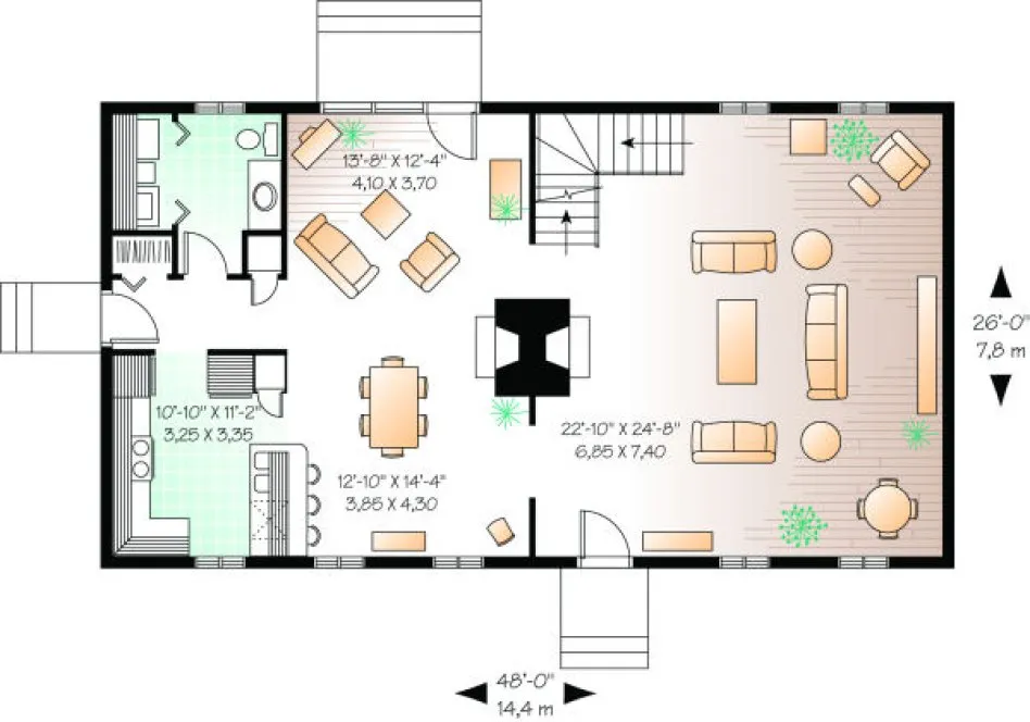Main Floor Plan for House Plan #144552