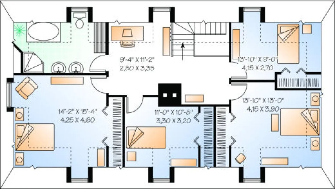 Second Floor Plan for House Plan #144552