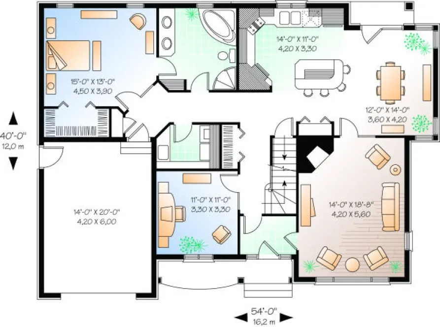 Main Floor Plan for House Plan #145062