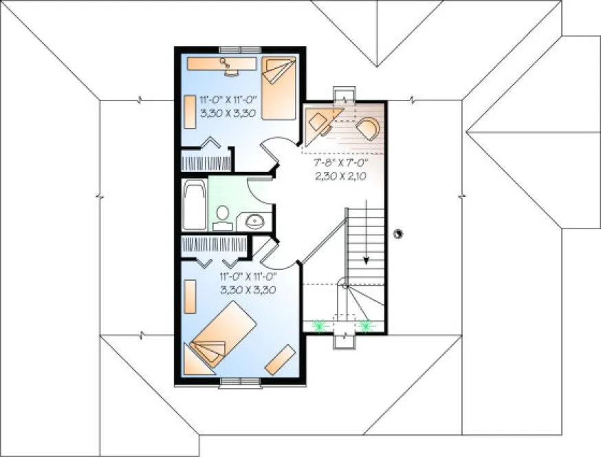 Second Floor Plan for House Plan #145062