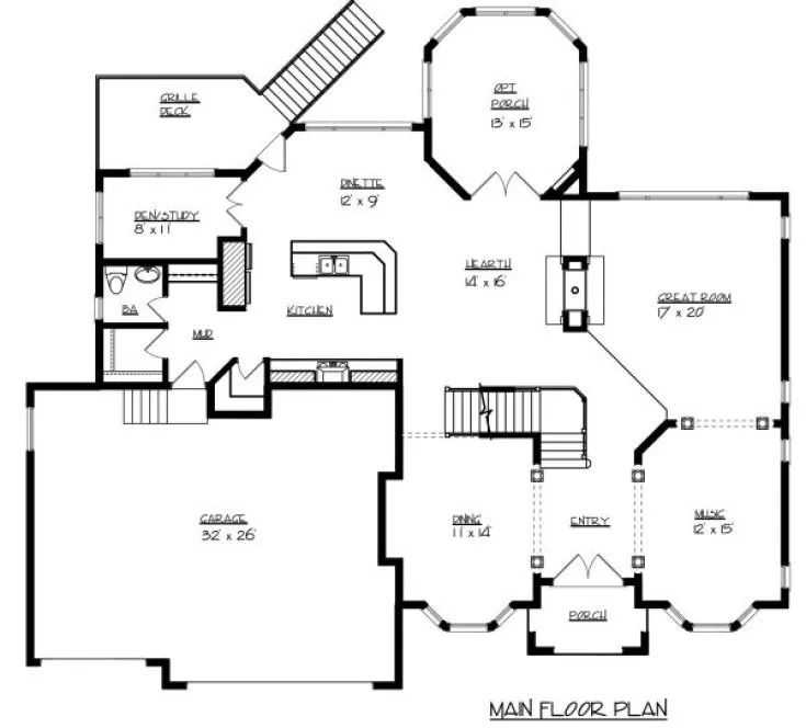 Main Floor Plan for House Plan #295092