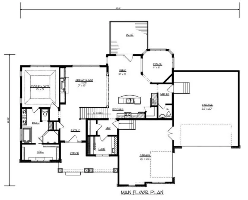 Main Floor Plan for House Plan #299092