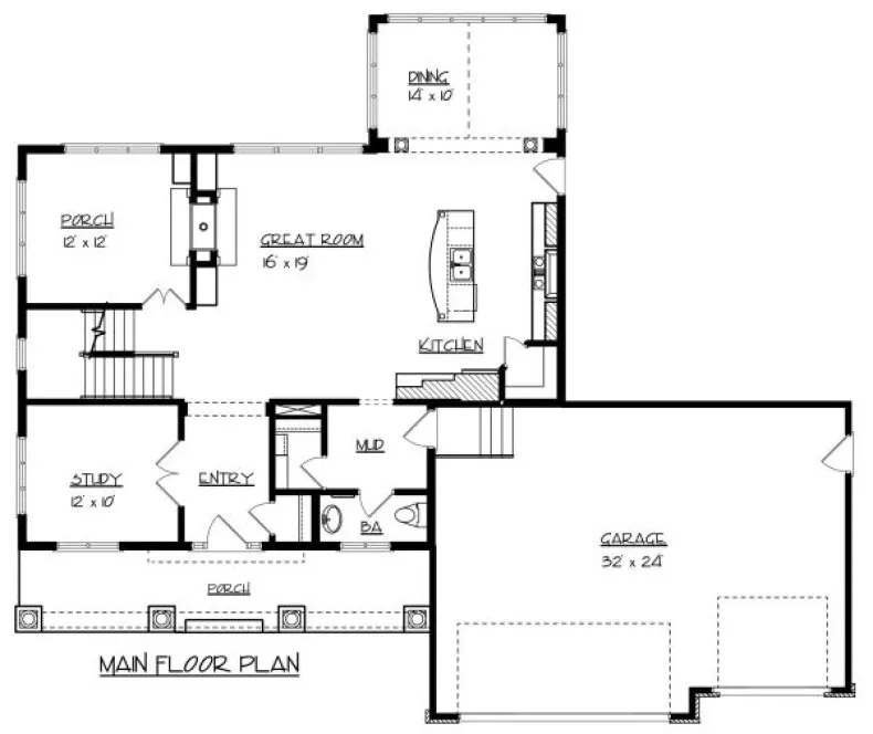 Main Floor Plan for House Plan #294192