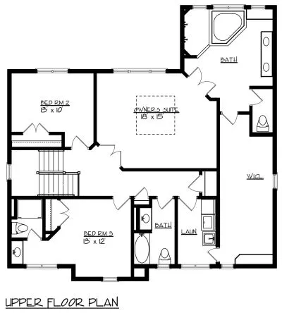 Second Floor Plan for House Plan #295192