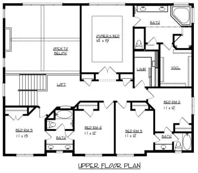Second Floor Plan for House Plan #299192