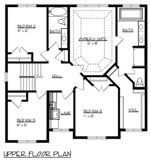 Second Floor Plan for House Plan #290292