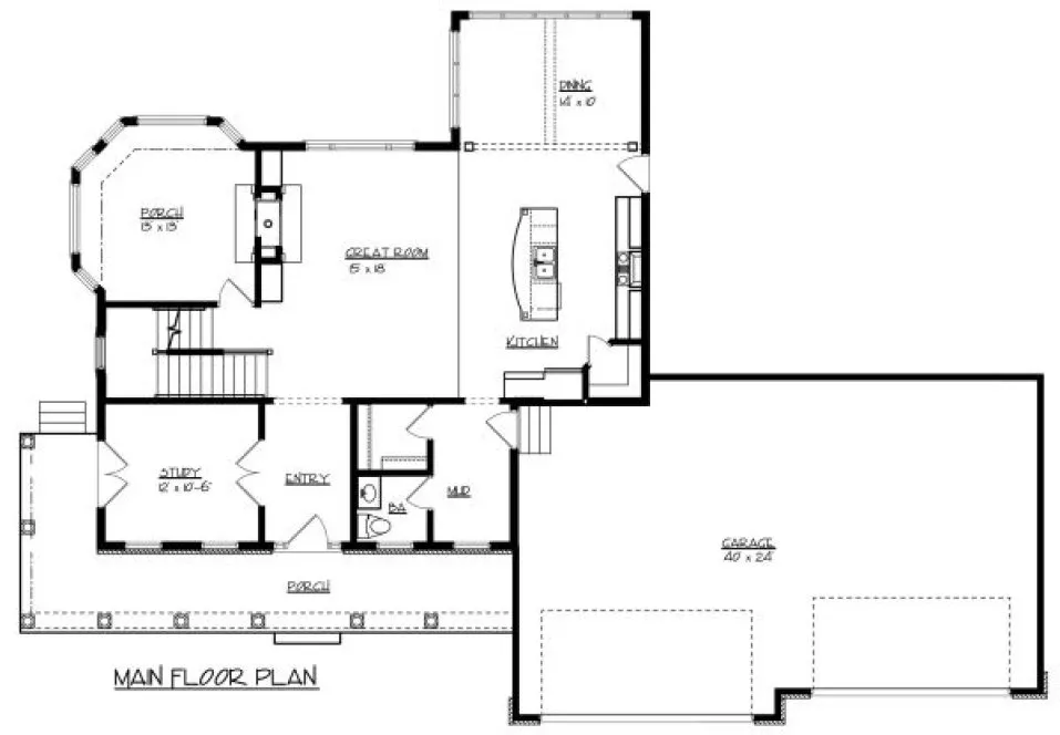 Main Floor Plan for House Plan #291292