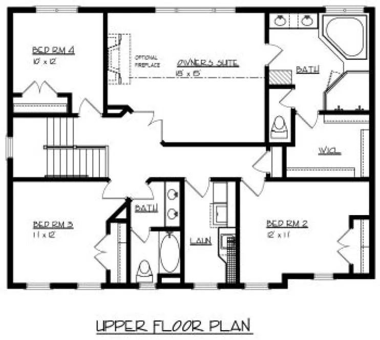 Second Floor Plan for House Plan #291292