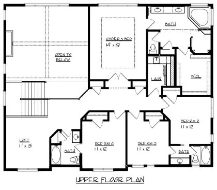 Second Floor Plan for House Plan #291392