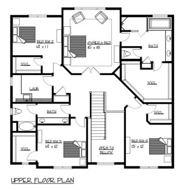 Second Floor Plan for House Plan #292392