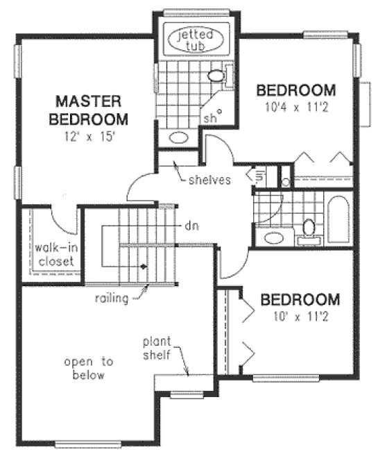 Second Floor Plan for House Plan #130024