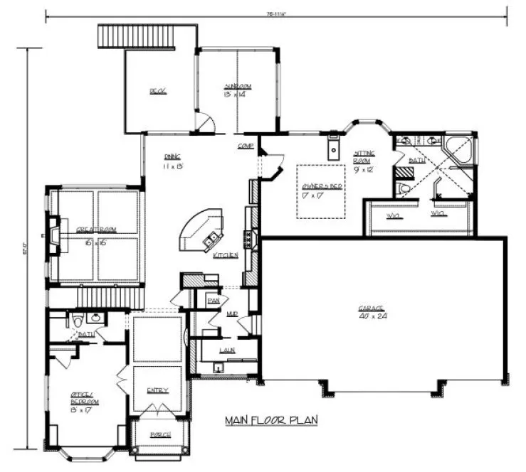 Main Floor Plan for House Plan #293392