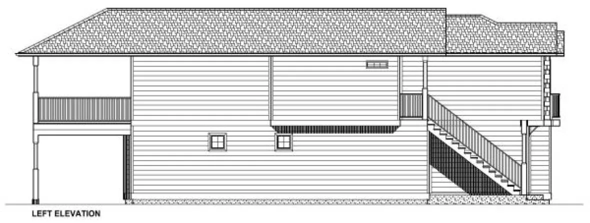 Left Elevation for House Plan #195158