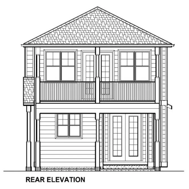 Rear Elevation for House Plan #195158