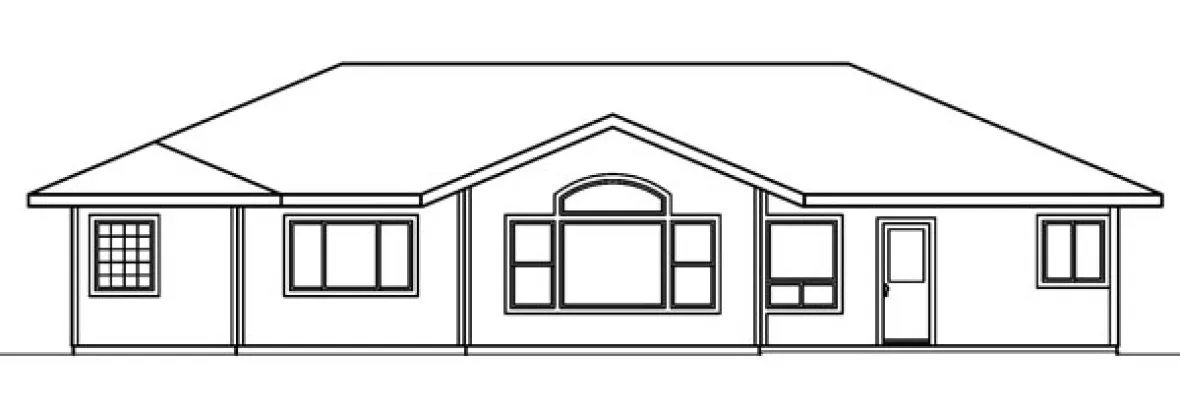 Rear Elevation for House Plan #340233