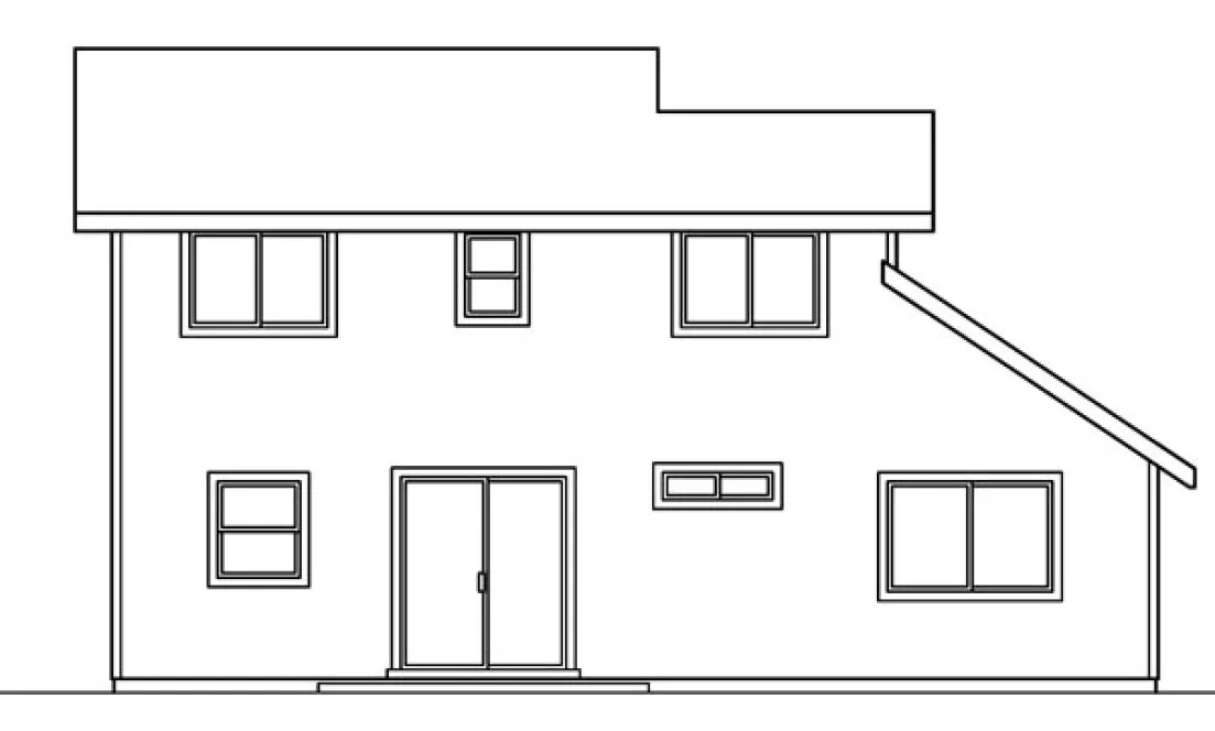Rear Elevation for House Plan #341233