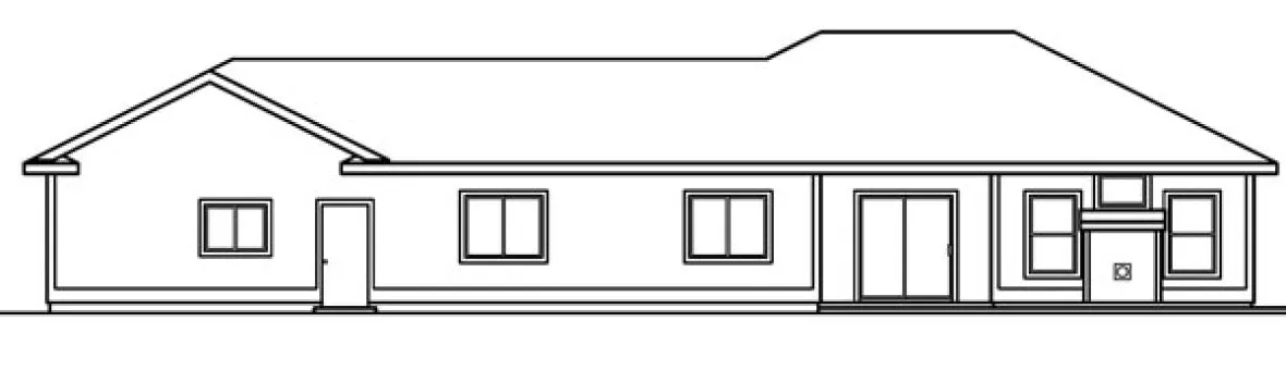 Rear Elevation for House Plan #345233