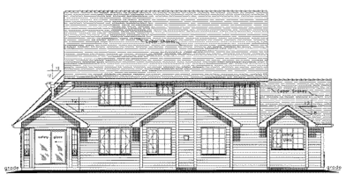 Rear Elevation for House Plan #133024