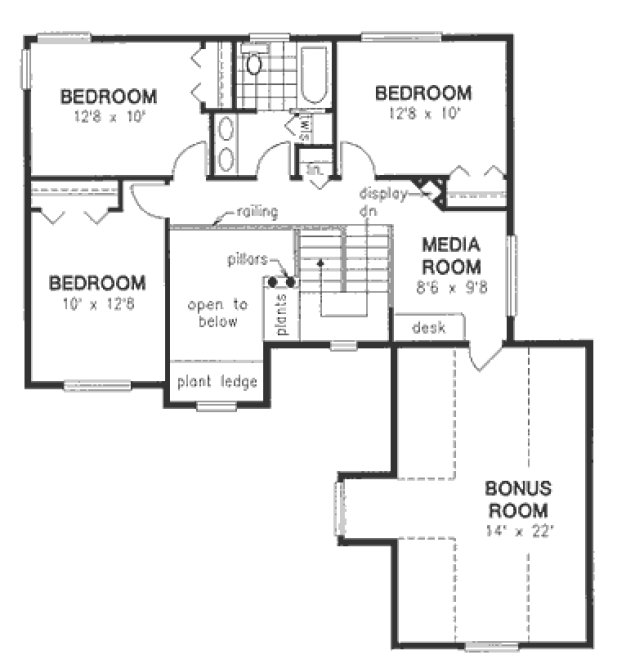 Second Floor Plan for House Plan #133024