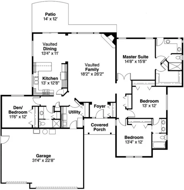 Main Floor Plan for House Plan #340333