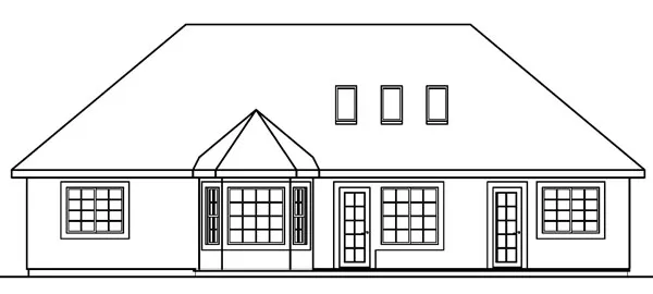 Rear Elevation for House Plan #345333