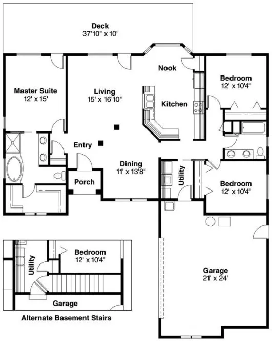 Main Floor Plan for House Plan #345333
