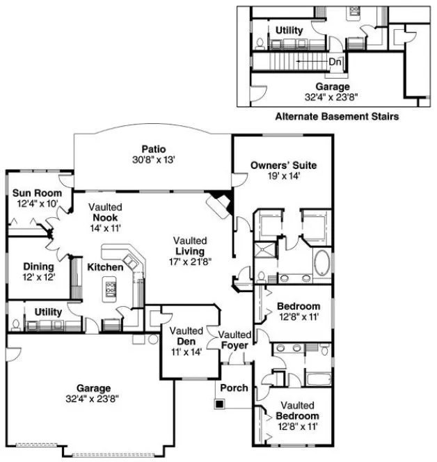 Main Floor Plan for House Plan #346333