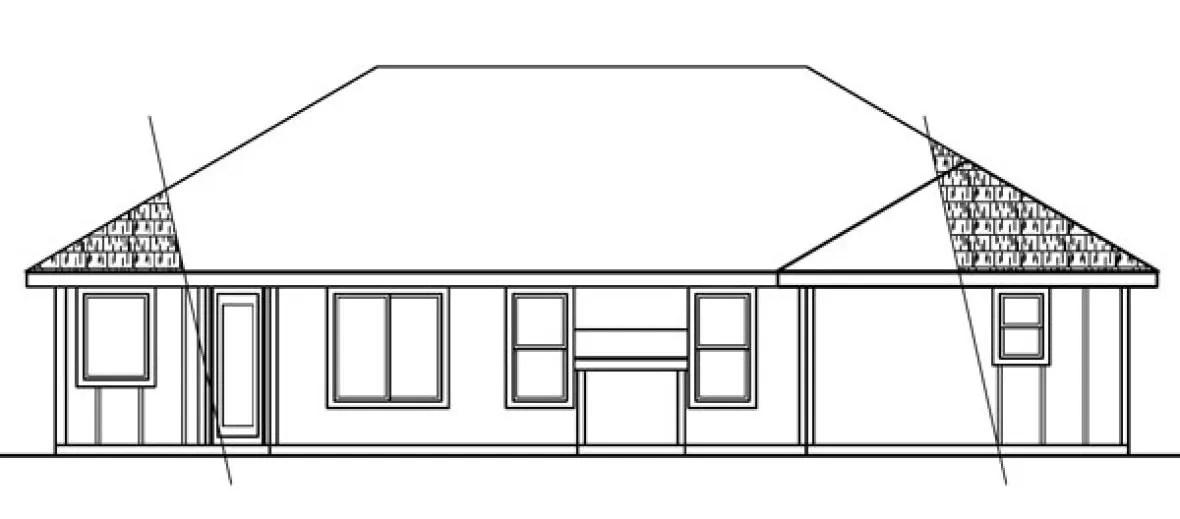 Rear Elevation for House Plan #347333