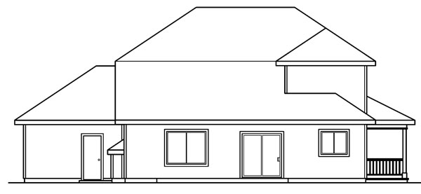 Rear Elevation for House Plan #348333