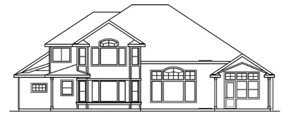 Rear Elevation for House Plan #340433