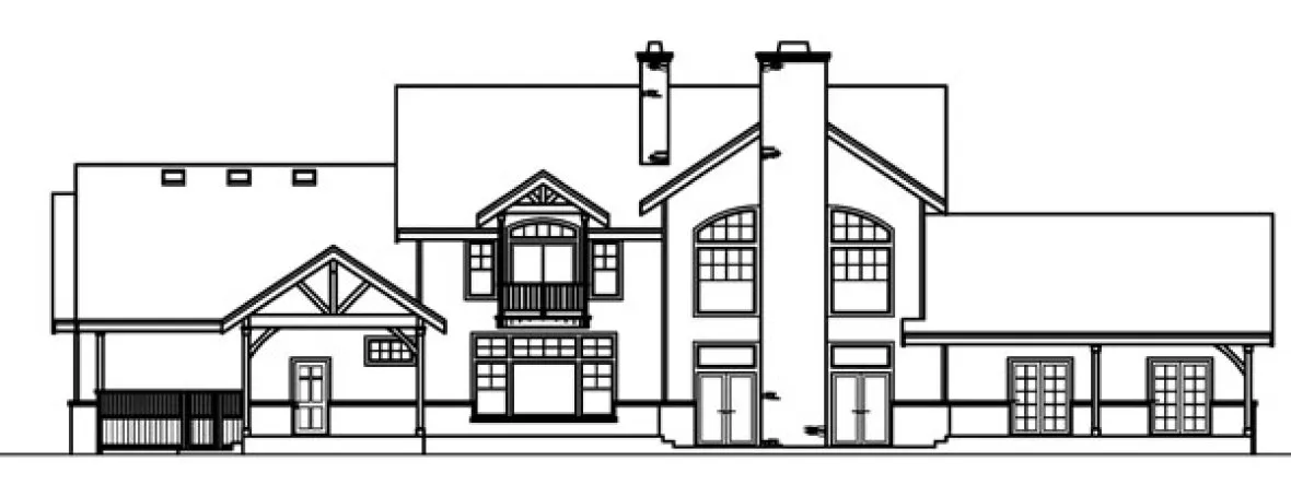 Rear Elevation for House Plan #341433