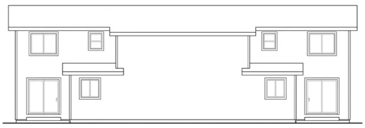 Rear Elevation for House Plan #345006