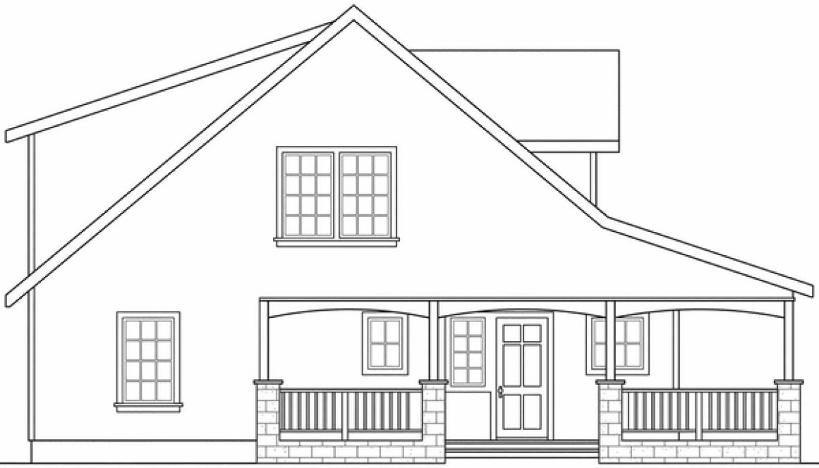 Left Elevation for House Plan #348822