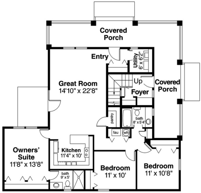 Main Floor Plan for House Plan #348822